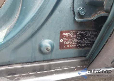 2001 Hyundai Santa Fe 2.7L V6 Gls/2.7L V6 Lx from USA, damaged, VIN KM8SC83D21U090173